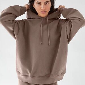 Aritzia TNA Taupe Boyfriend Hoodie
